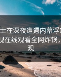业内人士在深夜遭遇内幕浮想联翩，蘑菇影视在线观看全网炸锅，详情围观