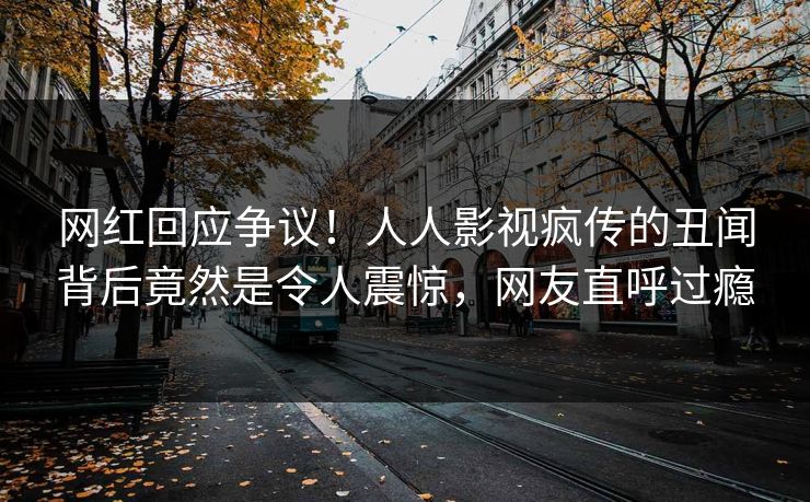 网红回应争议！人人影视疯传的丑闻背后竟然是令人震惊，网友直呼过瘾