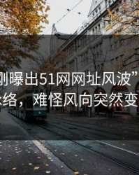 揭秘“刚曝出51网网址风波”完整版脉络，难怪风向突然变了