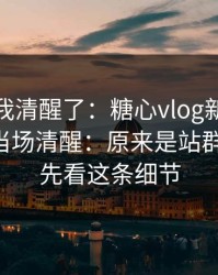 这一刻我清醒了：糖心vlog新官方入口…我当场清醒：原来是站群，别急，先看这条细节
